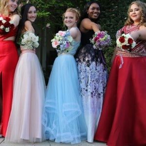 Size 8 light blue two piece prom dress